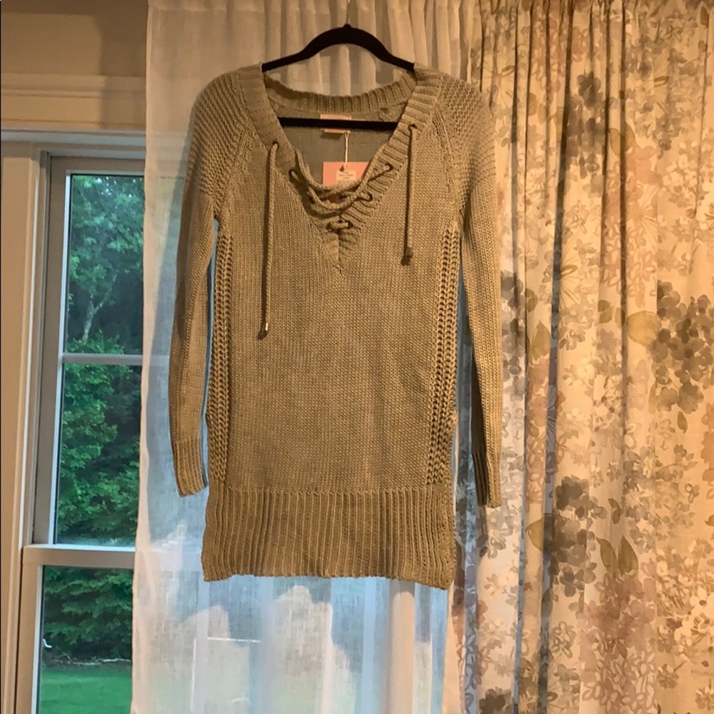 Tunic length summer weight sweater